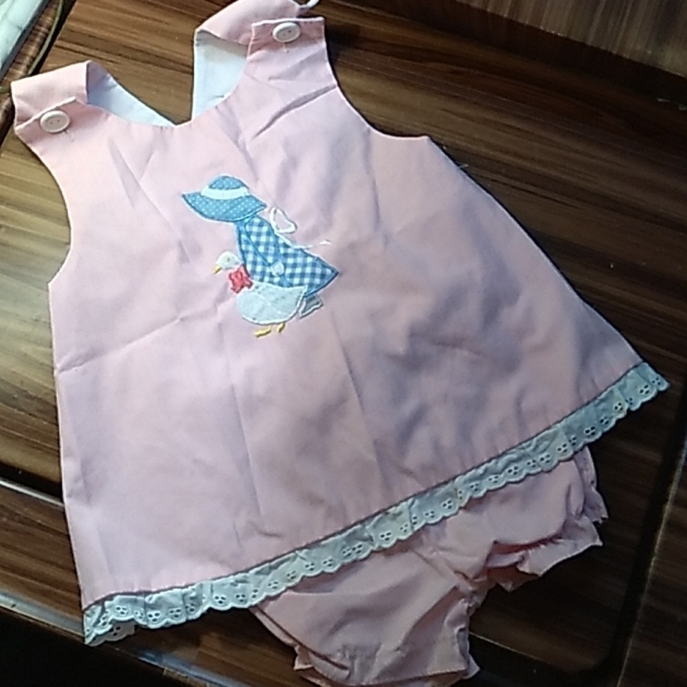 Vintage toddler 12m summer short set pink